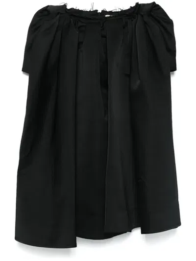 Shushu-tong Draped High-low Skirt In Black