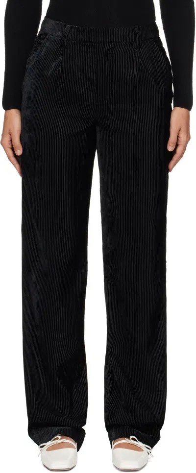 Shushu-tong Black Straight-leg Corduroy Trousers In Ba100 Black