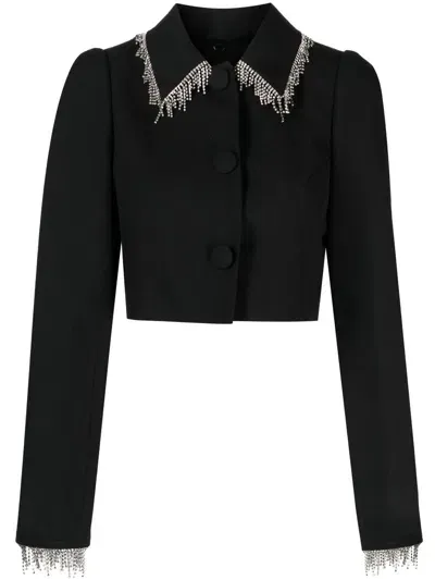 Shushu-tong Black Decorative Collar Short Jacket