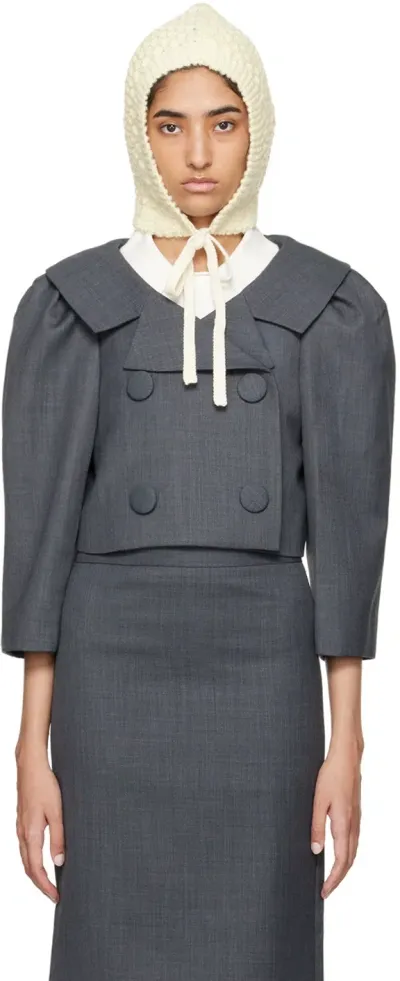 Shushu-tong Gray Puff Sleeve Jacket In Gr100 Grey