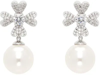 Shushu-tong Silver Yvmin Edition Cruciate Flower Pearl Earrings