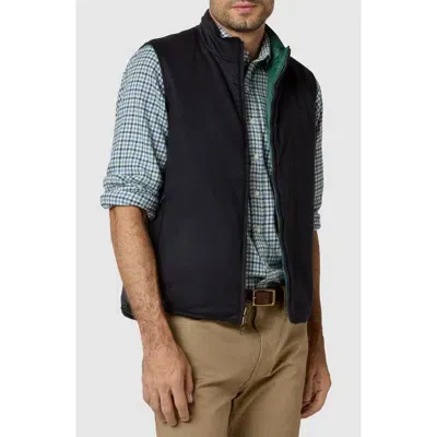 Sid Mashburn Cashpad Reversible Cashmere Flannel & Nylon Vest In Hunter Navy Cashmere Flannel