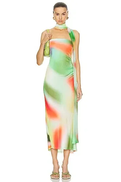 Siedres Misty Printed Strapless Jersey Midi Dress In Multi