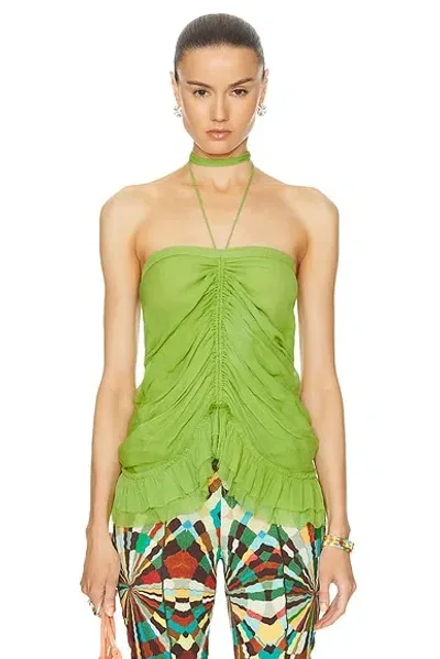 Siedres Niss Halterneck Top In Green