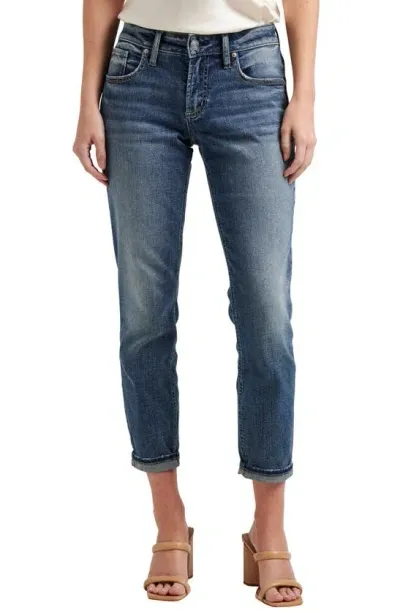 Silver Jeans Co. Curvy Slim Fit Boyfriend Jeans In Indigo