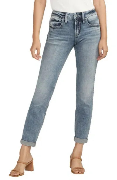 Silver Jeans Co. Mid Rise Boyfriend Jeans In Indigo