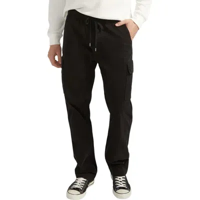 Silver Jeans Co. Pull-on Twill Cargo Pants In Black