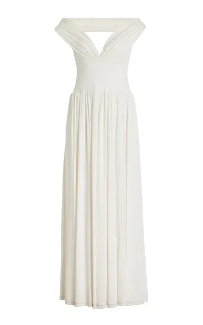 Simkhai Amarantha Off-the-shoulder Stretch-jersey Maxi Dress In White