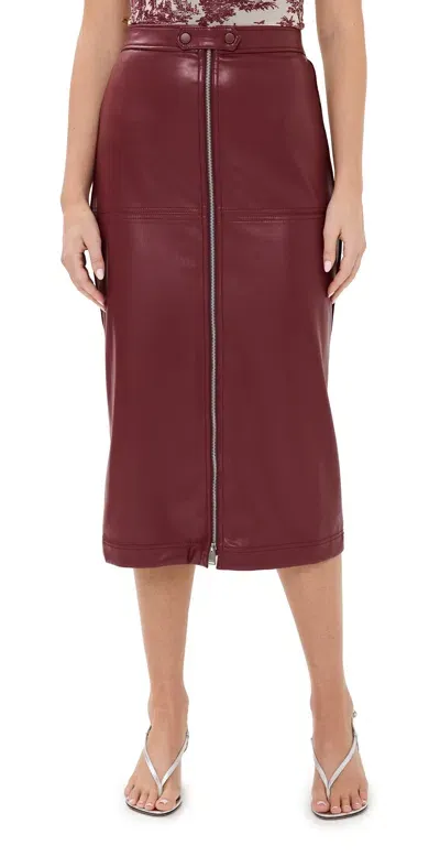 Simkhai Bianca Midi Skirt Oxblood In 深红色