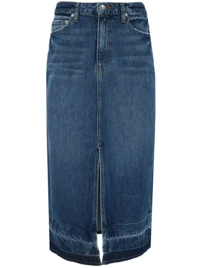 Simkhai Della Release Hem Midi Skirt In Blue