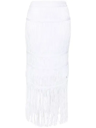 Simkhai Fringed Maxi Skirt In Weiss