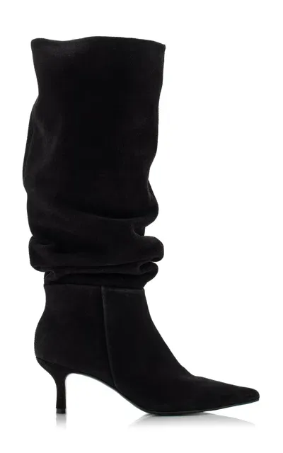 Simkhai Jordi Slouchy Suede Knee Boots In Black