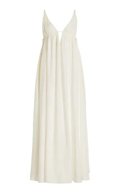 Simkhai Josephine Crepe Maxi Dress In White