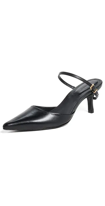 Simkhai Kieran Leather Mini Buckle Pumps Black