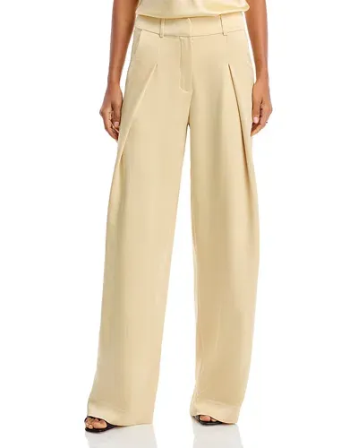 Simkhai Vianka Technical Cocktail Crepe Draped Relaxed Pant In Butter