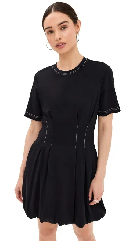 Simkhai Pearson Bubble Hem Mini Dress Black