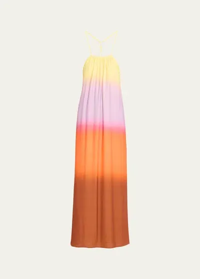 Simkhai Sunset Ombre Cinta Maxi Dress In Jam Sunset Ombre