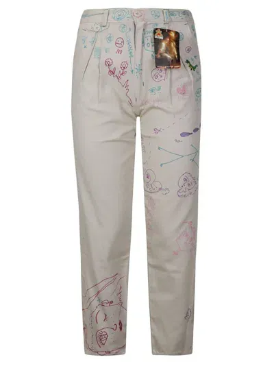 Simon Cracker Cotton Trousers In Neutrals