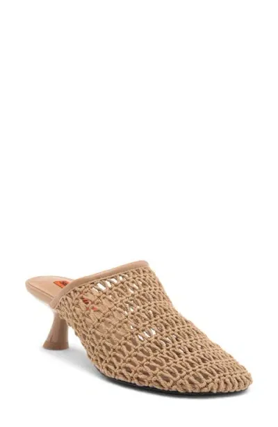 Simon Miller Beep Crochet Cotton Mule Pumps In Beige