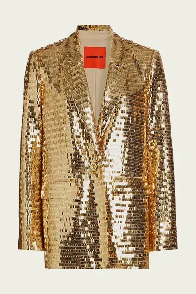 Simon Miller Lennox Sequin Jacket In Star Gold