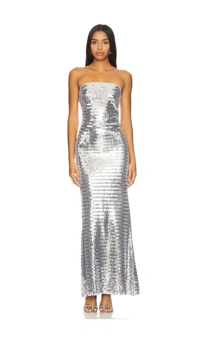 Simon Miller Sculpty Strapless Sequin Dress In Satellite Silver