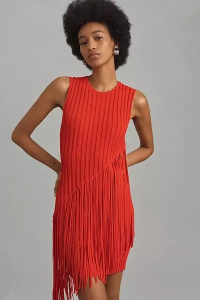 Simon Miller Spiral Knit Mini Dress In Red