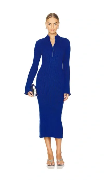 Simon Miller Zumi Textured Knit Dress In Blue