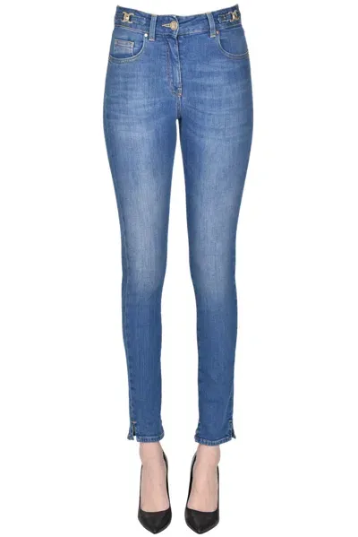 Simona Corsellini Metal Details Jeans In Light Denim