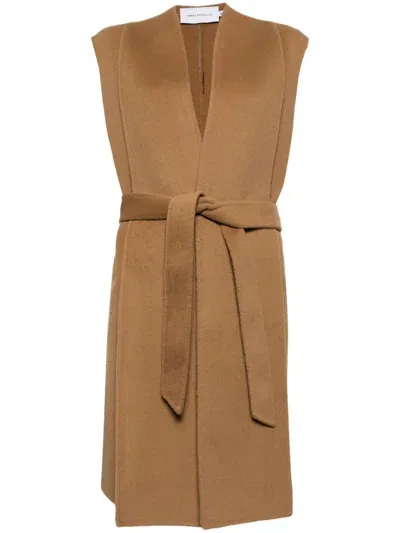 Simona Corsellini Tie-fastening Gilet In Camel