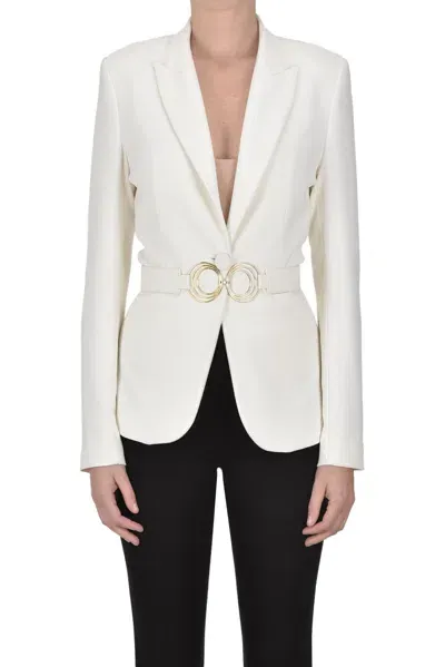 Simona Corsellini Waistbelt Blazer In Ivory