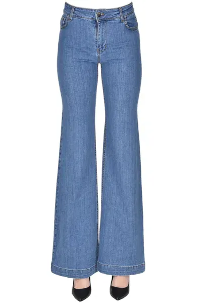 Simona Corsellini Wide Leg Jeans In Light Denim