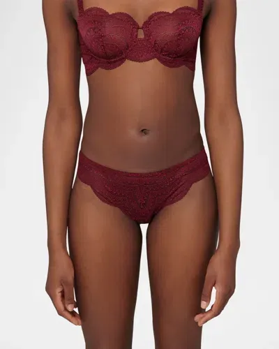 Simone Perele Karma Lace Tanga Briefs In Spinel Red