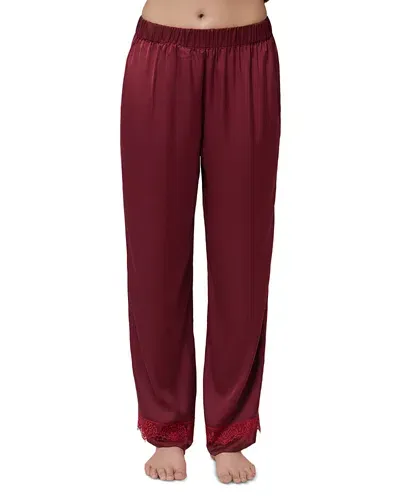 Simone Perele Satin Secrets Lounge Pants In Spinel Red