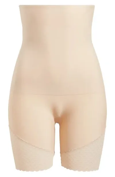 Simone Perele Subtile High Waist Shaper Shorts In Peau Rose