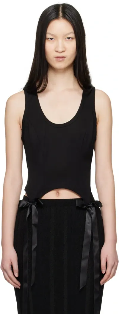 Simone Rocha Black Bow Tail Easy Tank Top