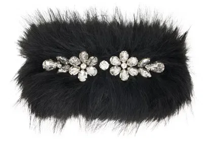 Simone Rocha Black Furry Crystal Hair Clip