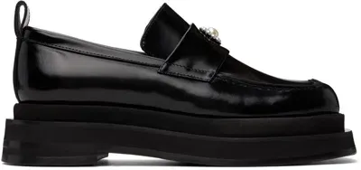 Simone Rocha Black Heart Toe Platform Loafers In Black/pearl