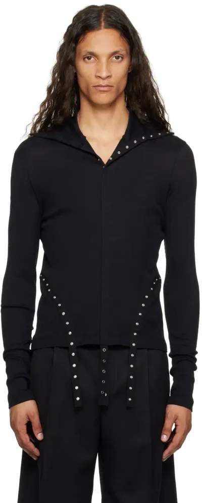 Simone Rocha Black Ribbed Shirt