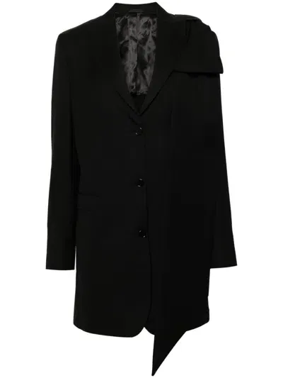 Simone Rocha Bow-detail Coat In Black