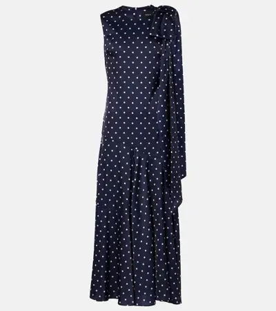 Simone Rocha Bow-detail Polka-dot Maxi Dress In Blue