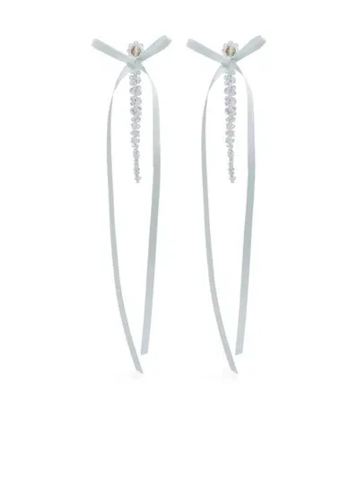 Simone Rocha Bow-detailed Earrings In White