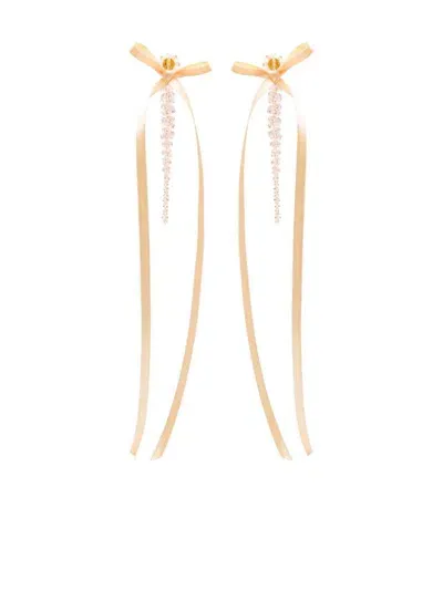 Simone Rocha Bow Ribbon Drip Earrings Accessories In Nude & Neutrals