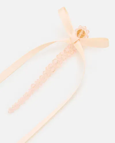 Simone Rocha Bow Ribbon Drip Earrings In Pink