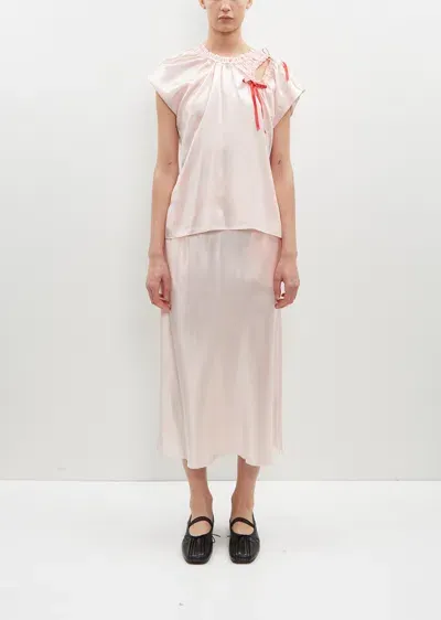 Simone Rocha Silk-satin Midi Skirt In Pink