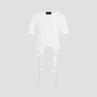 Simone Rocha Easy T-shirt Bow Tails In White