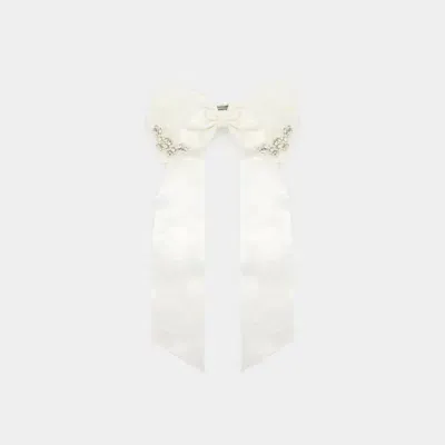 Simone Rocha Embellished Bow Hairclip -  - Satin - Beige