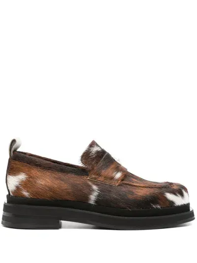 Simone Rocha Heart Toe Loafers In Brown