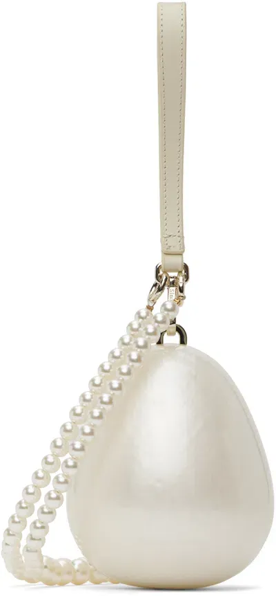 Simone Rocha Off-white Micro Egg Bag In Pearl/pearl