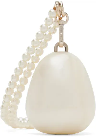 Simone Rocha Nano Egg Pearl-embellished Clutch In Pearl/pearl