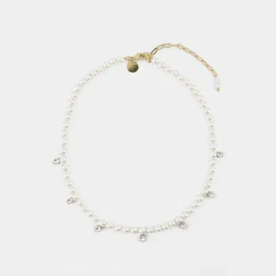 Simone Rocha Pearl & Crystal Dagger Necklace -  - Pearl - Beige